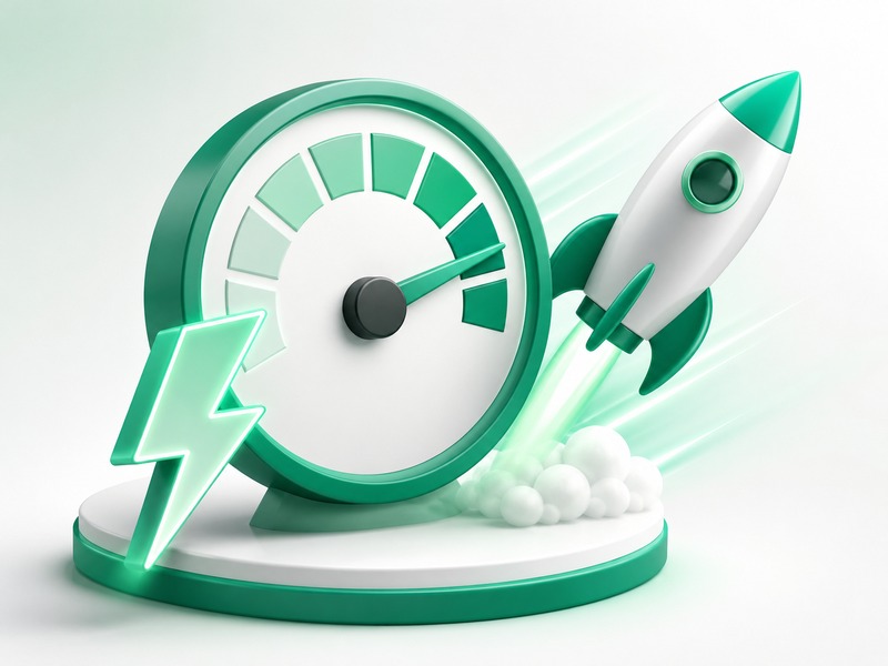 Speedometer and rocket icon representing fast website performance