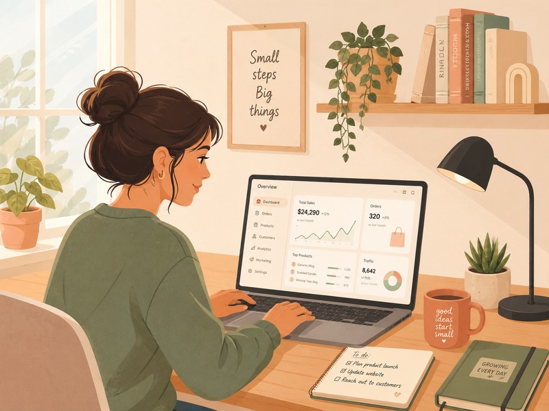 Young entrepreneur working from cozy home office on Basic plan