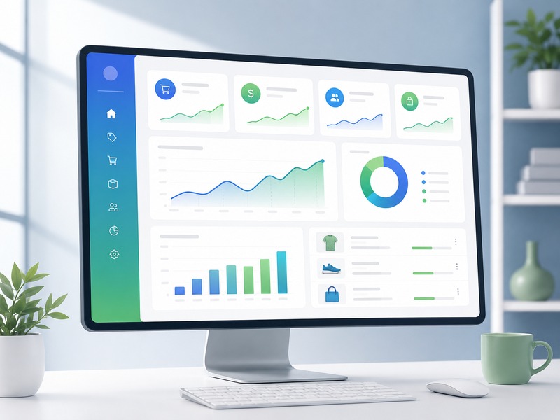 Clean Shopify admin dashboard with analytics and sales charts