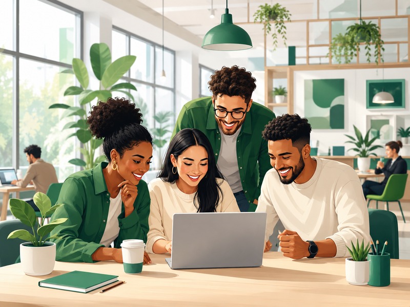 Happy entrepreneur celebrating successful online store launch on laptop